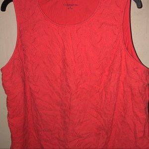 Lacey Red Cotton Tank Top